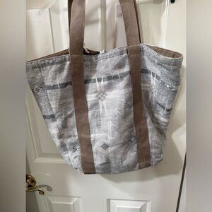 Faherty Gray Aztec Patterned Tote Bag